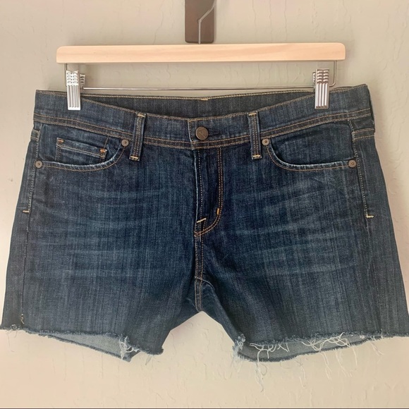 CITIZENS OF HUMANITY Ingrid #002 Stretch Denim Raw Hem Shorts Size 30 - Picture 14 of 16